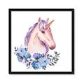 Picture of Pink Floral Unicorn _GroupedProduct_Square_Mini_ _GroupedProduct_Square_Framed_Matted_