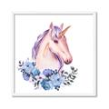 Picture of Pink Floral Unicorn _GroupedProduct_Square_Mini_ _GroupedProduct_Square_Framed_Matted_