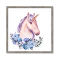 Picture of Pink Floral Unicorn _GroupedProduct_Square_Mini_ _GroupedProduct_Square_Framed_Matted_