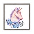 Picture of Pink Floral Unicorn _GroupedProduct_Square_Mini_ _GroupedProduct_Square_Framed_Matted_