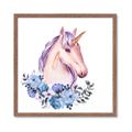 Picture of Pink Floral Unicorn _GroupedProduct_Square_Mini_ _GroupedProduct_Square_Framed_Matted_