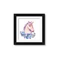 Picture of Pink Floral Unicorn _GroupedProduct_Square_Mini_ _GroupedProduct_Square_Framed_Matted_