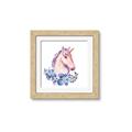 Picture of Pink Floral Unicorn _GroupedProduct_Square_Mini_ _GroupedProduct_Square_Framed_Matted_