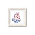 Picture of Pink Floral Unicorn _GroupedProduct_Square_Mini_ _GroupedProduct_Square_Framed_Matted_
