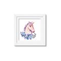 Picture of Pink Floral Unicorn _GroupedProduct_Square_Mini_ _GroupedProduct_Square_Framed_Matted_