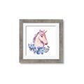 Picture of Pink Floral Unicorn _GroupedProduct_Square_Mini_ _GroupedProduct_Square_Framed_Matted_