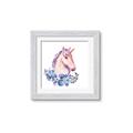 Picture of Pink Floral Unicorn _GroupedProduct_Square_Mini_ _GroupedProduct_Square_Framed_Matted_