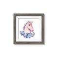 Picture of Pink Floral Unicorn _GroupedProduct_Square_Mini_ _GroupedProduct_Square_Framed_Matted_