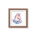 Picture of Pink Floral Unicorn _GroupedProduct_Square_Mini_ _GroupedProduct_Square_Framed_Matted_