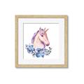 Picture of Pink Floral Unicorn _GroupedProduct_Square_Mini_ _GroupedProduct_Square_Framed_Matted_