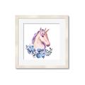 Picture of Pink Floral Unicorn _GroupedProduct_Square_Mini_ _GroupedProduct_Square_Framed_Matted_