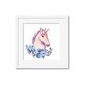 Picture of Pink Floral Unicorn _GroupedProduct_Square_Mini_ _GroupedProduct_Square_Framed_Matted_
