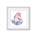 Picture of Pink Floral Unicorn _GroupedProduct_Square_Mini_ _GroupedProduct_Square_Framed_Matted_