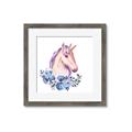 Picture of Pink Floral Unicorn _GroupedProduct_Square_Mini_ _GroupedProduct_Square_Framed_Matted_