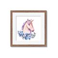 Picture of Pink Floral Unicorn _GroupedProduct_Square_Mini_ _GroupedProduct_Square_Framed_Matted_