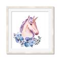 Picture of Pink Floral Unicorn _GroupedProduct_Square_Mini_ _GroupedProduct_Square_Framed_Matted_