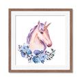Picture of Pink Floral Unicorn _GroupedProduct_Square_Mini_ _GroupedProduct_Square_Framed_Matted_
