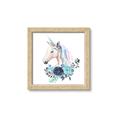 Picture of Blue Floral Unicorn _GroupedProduct_Square_Mini_ _GroupedProduct_Square_Framed_Matted_
