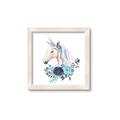 Picture of Blue Floral Unicorn _GroupedProduct_Square_Mini_ _GroupedProduct_Square_Framed_Matted_