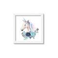 Picture of Blue Floral Unicorn _GroupedProduct_Square_Mini_ _GroupedProduct_Square_Framed_Matted_
