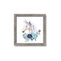 Picture of Blue Floral Unicorn _GroupedProduct_Square_Mini_ _GroupedProduct_Square_Framed_Matted_