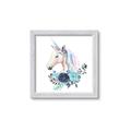 Picture of Blue Floral Unicorn _GroupedProduct_Square_Mini_ _GroupedProduct_Square_Framed_Matted_