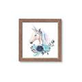 Picture of Blue Floral Unicorn _GroupedProduct_Square_Mini_ _GroupedProduct_Square_Framed_Matted_