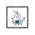 Picture of Blue Floral Unicorn _GroupedProduct_Square_Mini_ _GroupedProduct_Square_Framed_Matted_