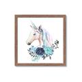 Picture of Blue Floral Unicorn _GroupedProduct_Square_Mini_ _GroupedProduct_Square_Framed_Matted_