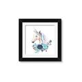 Picture of Blue Floral Unicorn _GroupedProduct_Square_Mini_ _GroupedProduct_Square_Framed_Matted_
