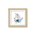 Picture of Blue Floral Unicorn _GroupedProduct_Square_Mini_ _GroupedProduct_Square_Framed_Matted_