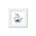 Picture of Blue Floral Unicorn _GroupedProduct_Square_Mini_ _GroupedProduct_Square_Framed_Matted_