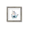 Picture of Blue Floral Unicorn _GroupedProduct_Square_Mini_ _GroupedProduct_Square_Framed_Matted_