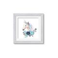 Picture of Blue Floral Unicorn _GroupedProduct_Square_Mini_ _GroupedProduct_Square_Framed_Matted_