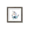 Picture of Blue Floral Unicorn _GroupedProduct_Square_Mini_ _GroupedProduct_Square_Framed_Matted_