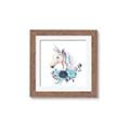 Picture of Blue Floral Unicorn _GroupedProduct_Square_Mini_ _GroupedProduct_Square_Framed_Matted_