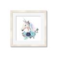 Picture of Blue Floral Unicorn _GroupedProduct_Square_Mini_ _GroupedProduct_Square_Framed_Matted_