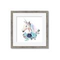 Picture of Blue Floral Unicorn _GroupedProduct_Square_Mini_ _GroupedProduct_Square_Framed_Matted_