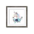 Picture of Blue Floral Unicorn _GroupedProduct_Square_Mini_ _GroupedProduct_Square_Framed_Matted_