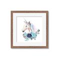 Picture of Blue Floral Unicorn _GroupedProduct_Square_Mini_ _GroupedProduct_Square_Framed_Matted_