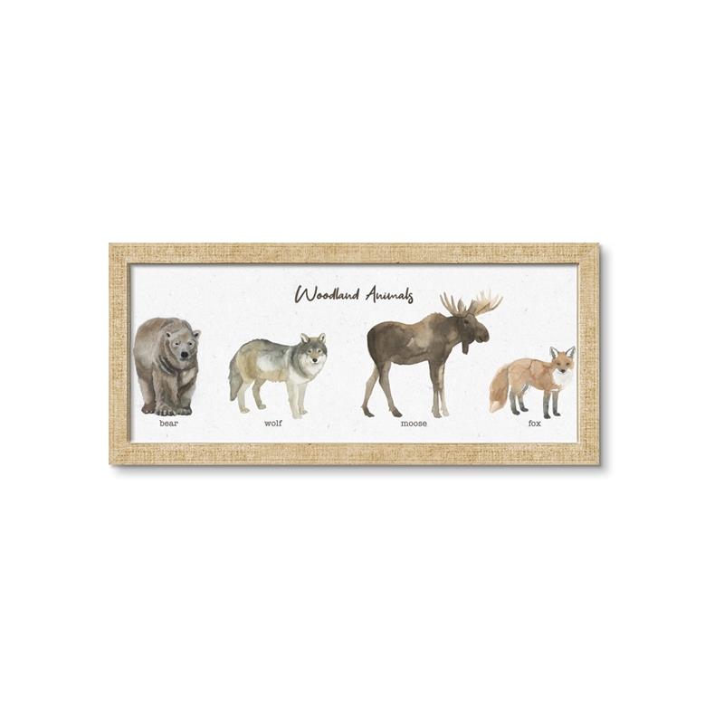 Picture of Woodland Animal Row _GroupedProduct_Panel_Landscape_Mini_ _GroupedProduct_Panel_Landscape_Framed_Matted_