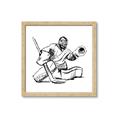 Picture of Goalie Sketch  _GroupedProduct_Square_Mini_ _GroupedProduct_Square_Framed_Matted_