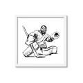 Picture of Goalie Sketch  _GroupedProduct_Square_Mini_ _GroupedProduct_Square_Framed_Matted_
