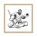 Picture of Goalie Sketch  _GroupedProduct_Square_Mini_ _GroupedProduct_Square_Framed_Matted_