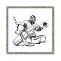 Picture of Goalie Sketch  _GroupedProduct_Square_Mini_ _GroupedProduct_Square_Framed_Matted_