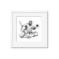 Picture of Goalie Sketch  _GroupedProduct_Square_Mini_ _GroupedProduct_Square_Framed_Matted_