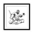 Picture of Goalie Sketch  _GroupedProduct_Square_Mini_ _GroupedProduct_Square_Framed_Matted_