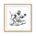 Picture of Goalie Sketch  _GroupedProduct_Square_Mini_ _GroupedProduct_Square_Framed_Matted_