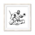 Picture of Goalie Sketch  _GroupedProduct_Square_Mini_ _GroupedProduct_Square_Framed_Matted_