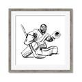 Picture of Goalie Sketch  _GroupedProduct_Square_Mini_ _GroupedProduct_Square_Framed_Matted_